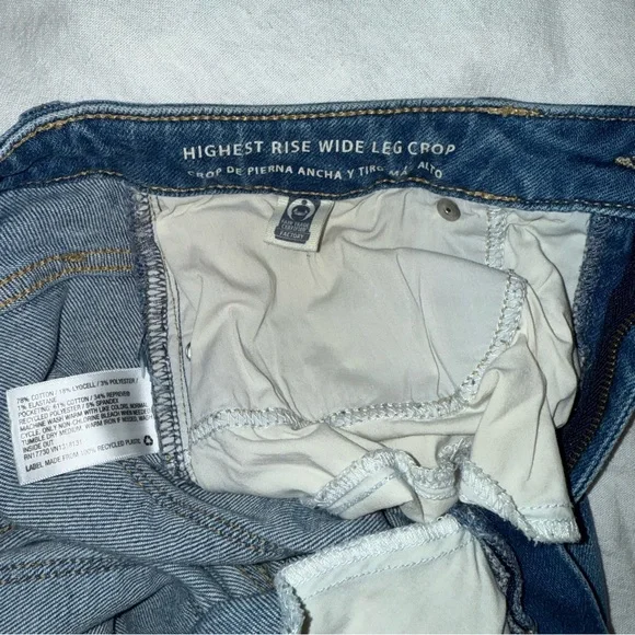 Highest Rise Wide Leg crop  Universal Thread Blue Ankle Jeans - Picture 4 of 6